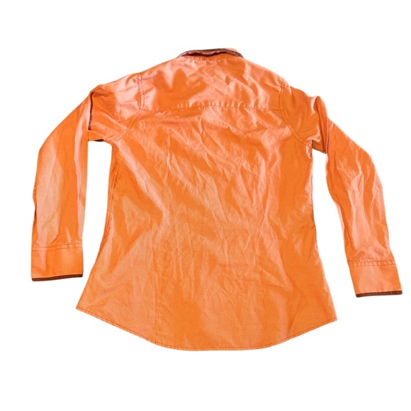 Vibrant Orange Button Down Shirt with Classic Collar - Picture 2 of 9